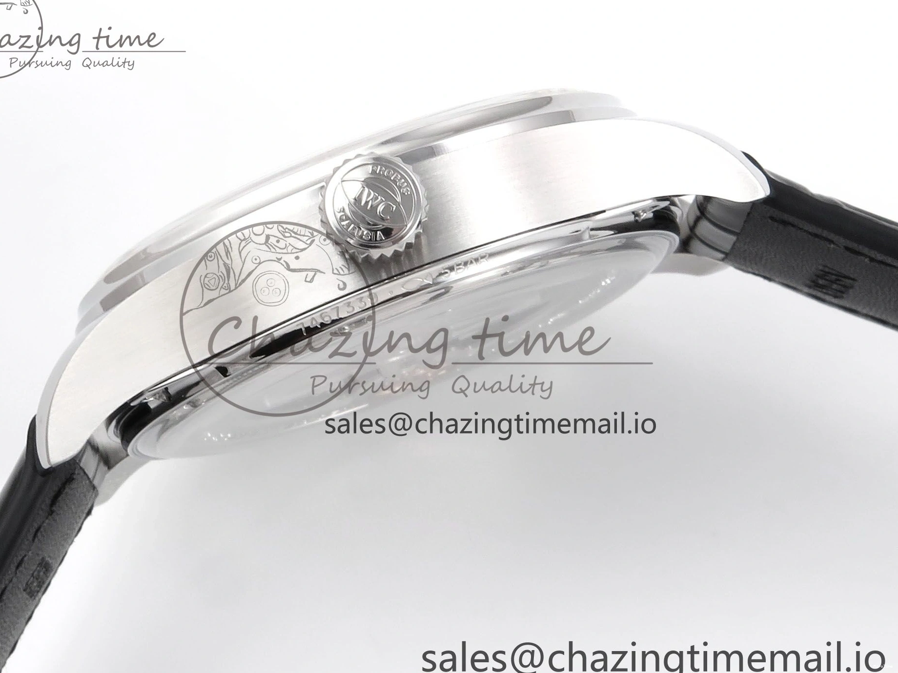 MIROTIME 0214 OnTrend Portugieser Automatic 42mm SS APSF 1:1 Best Edition White RG Dial on Black Leather Strap A 7010